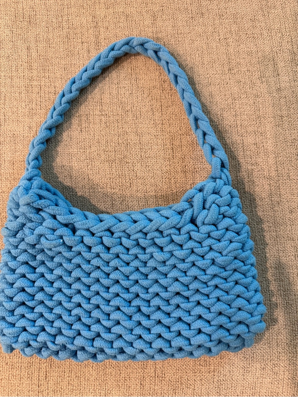 A New Day Chunky Knit Blue Shoulder Bag